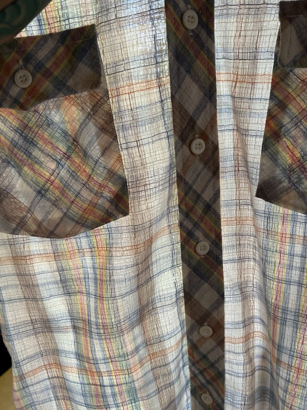 Vintage Meryvn’s Mens Collection Flannel White Thin Polyester Brown Letter 1970 - thriftgoblin