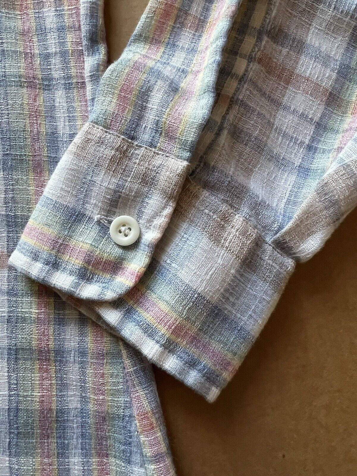 Vintage Meryvn’s Mens Collection Flannel White Thin Polyester Brown Letter 1970 - thriftgoblin