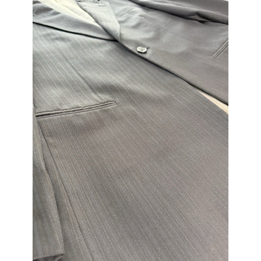 Vintage Monsieur by Givenchy Men’s 42 Long Charcoal Stripe Blazer Jacket Clean - thriftgoblin