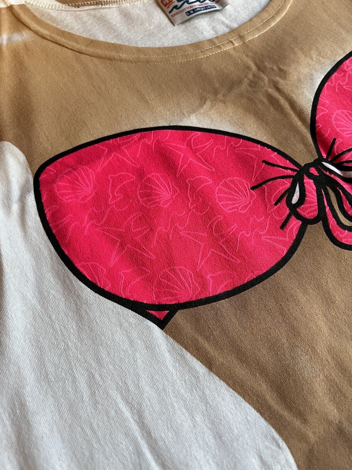 Vintage NEW 90s My Bikini Cover Up T-Shirt LA Imprints One Size Hot Pink Adult - thriftgoblin