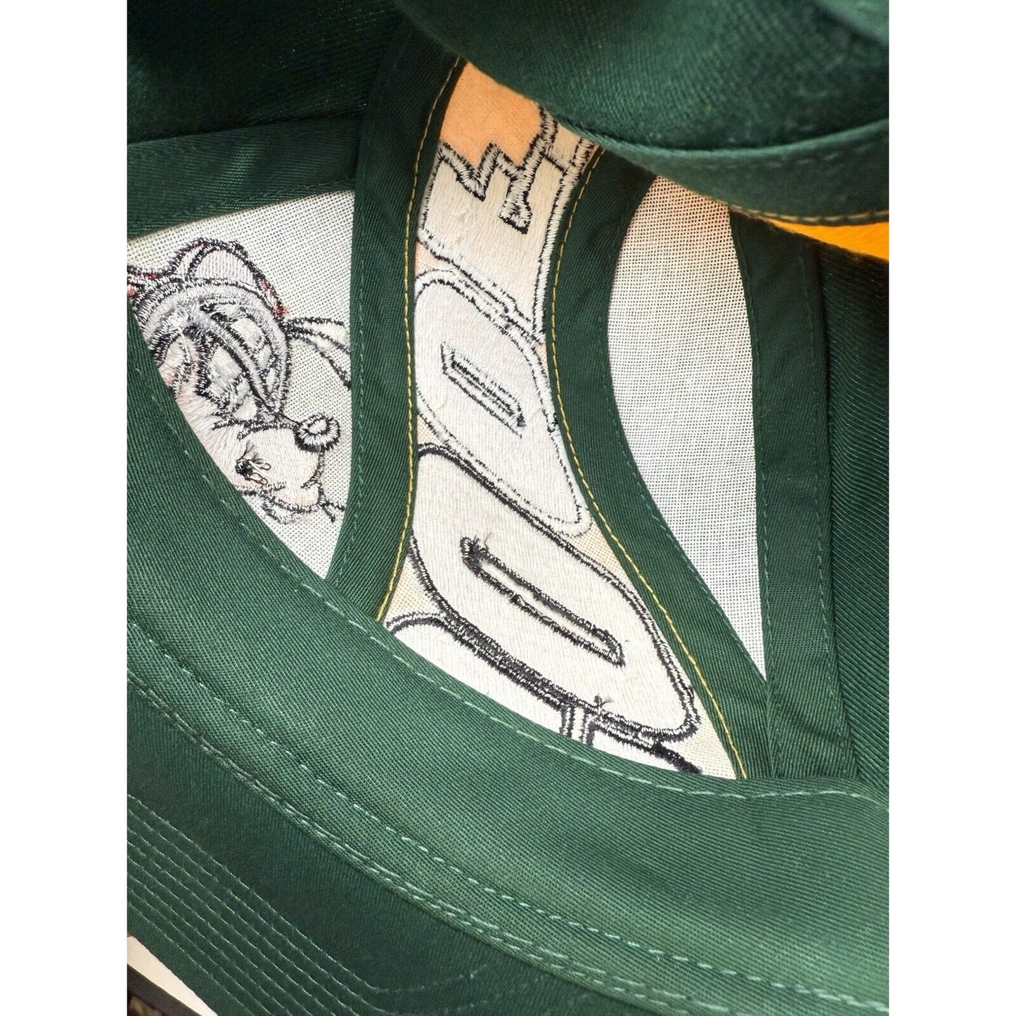 Vintage NWT Goofy Baseball Catchers Hat Co All Over Snapback Disney Green Yellow - thriftgoblinAccessory