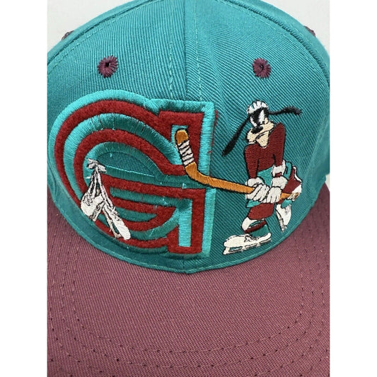 Vintage NWT Goofy Hockey Disney Hat Snapback Goofys Hat Co. Ice Skate Cap Mickey - thriftgoblin