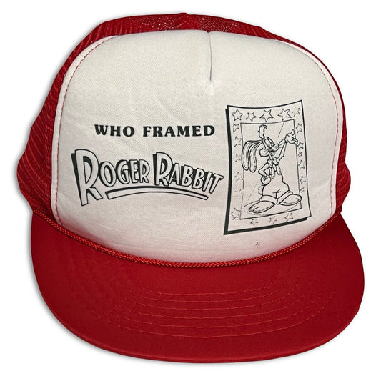 Vintage Roger Rabbit Who Framed? Red Trucker Hat Snapback Disney Headmost - thriftgoblin