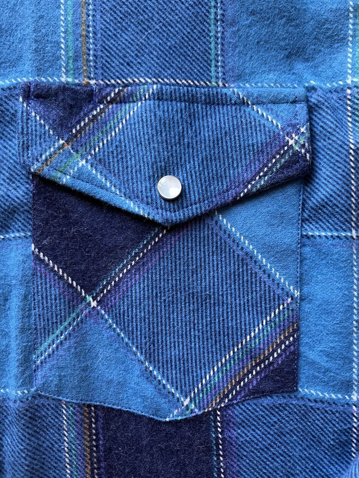 Vintage Western Young Bloods Shirt Medium Blue Button Up Pearl Snap Mens - thriftgoblin