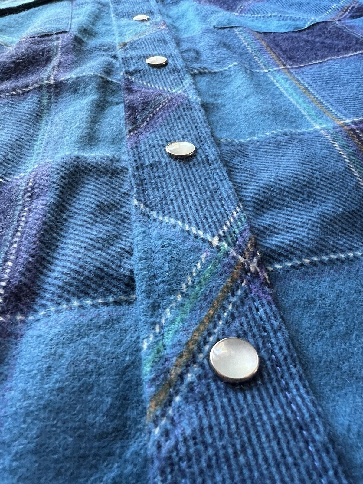 Vintage Western Young Bloods Shirt Medium Blue Button Up Pearl Snap Mens - thriftgoblin