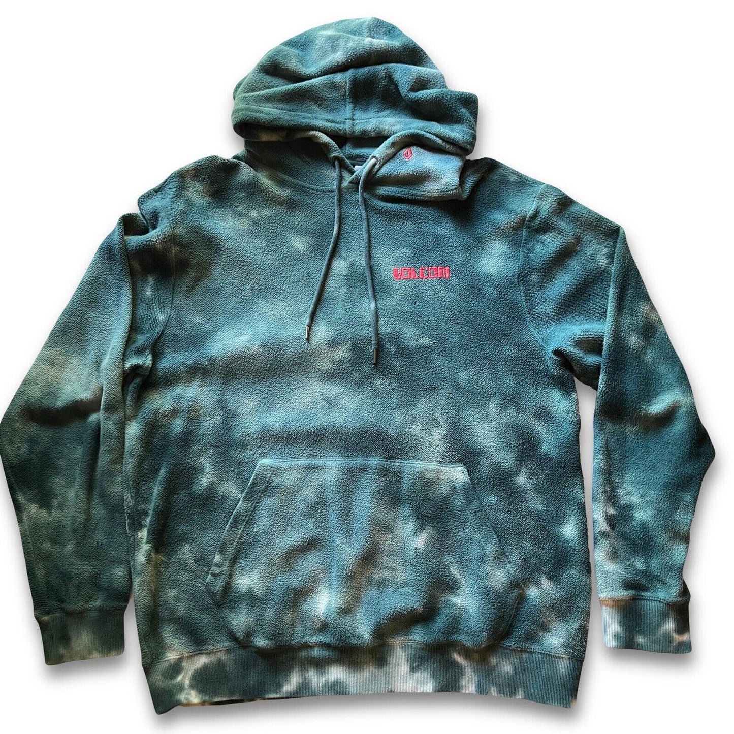 VOLCOM Marbram Mens Pullover Hoodie Mens Size Large Tie Dye Blue - thriftgoblin