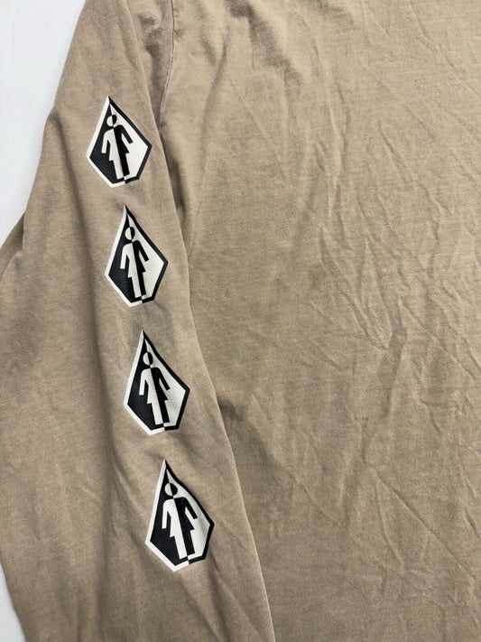 Volcom x Girl Skateboards Deadly Girl Collab Long Sleeve T-Shirt Tee Tan L - thriftgoblin
