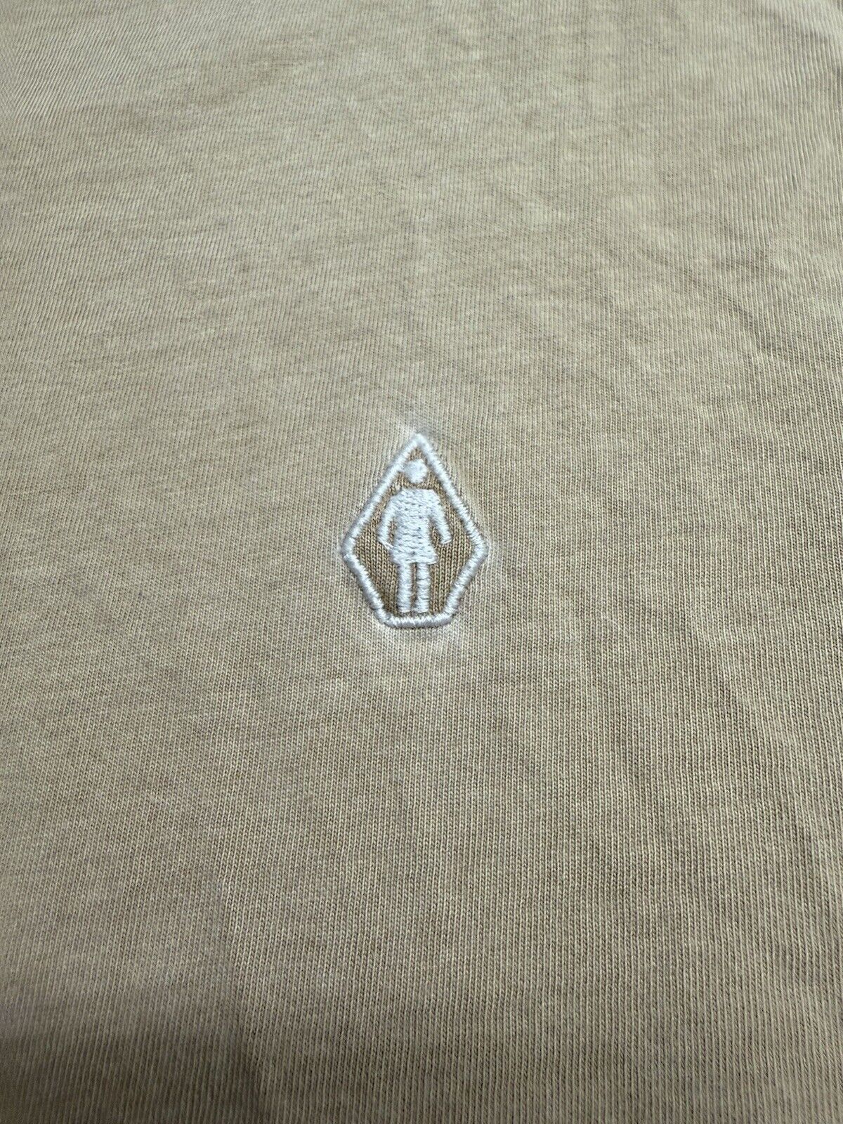 Volcom x Girl Skateboards Deadly Girl Collab Long Sleeve T-Shirt Tee Tan L - thriftgoblin