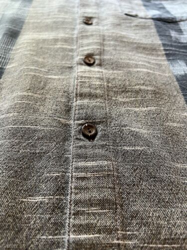 VTG East Winds Trading Co Cotton Wear Mens Button Up Brown Medium Ikat Pattern - thriftgoblin