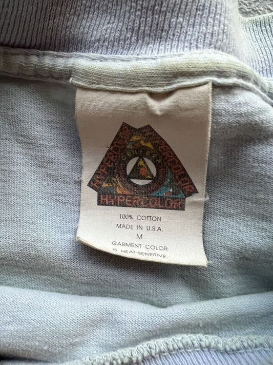 Vtg Hypercolor Generra Shirt Logo Blue Heat Makes It Happen Mens Color Changing - thriftgoblin