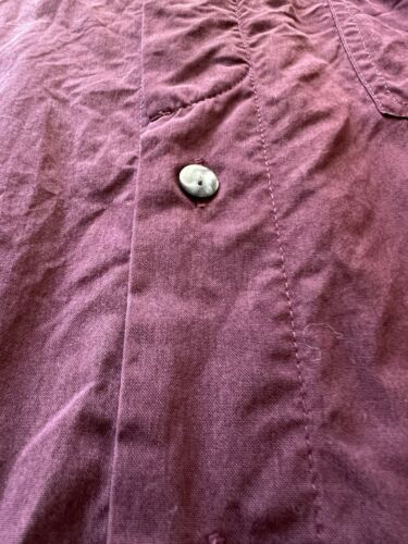 VTG Zeidler & Zeidler Silk Button Up Shirt Men's XL Red Collarless Long Sleeves - thriftgoblin