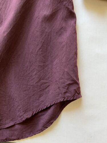VTG Zeidler & Zeidler Silk Button Up Shirt Men's XL Red Collarless Long Sleeves - thriftgoblin