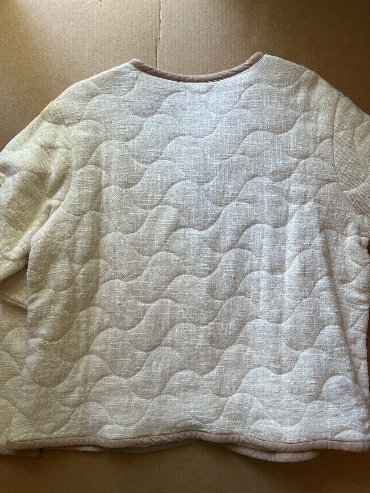 World Market Cream Quilted Button Up Jacket Womens One Size. Fall Collection. - thriftgoblin