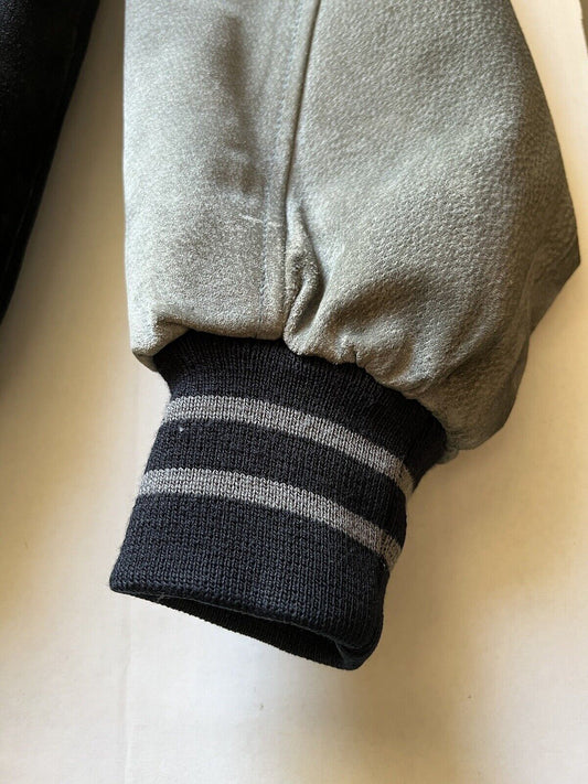 Y2K Disney World Cast Member Sorcerer Mickey Suede Letterman L Jacket Disneyana - thriftgoblin