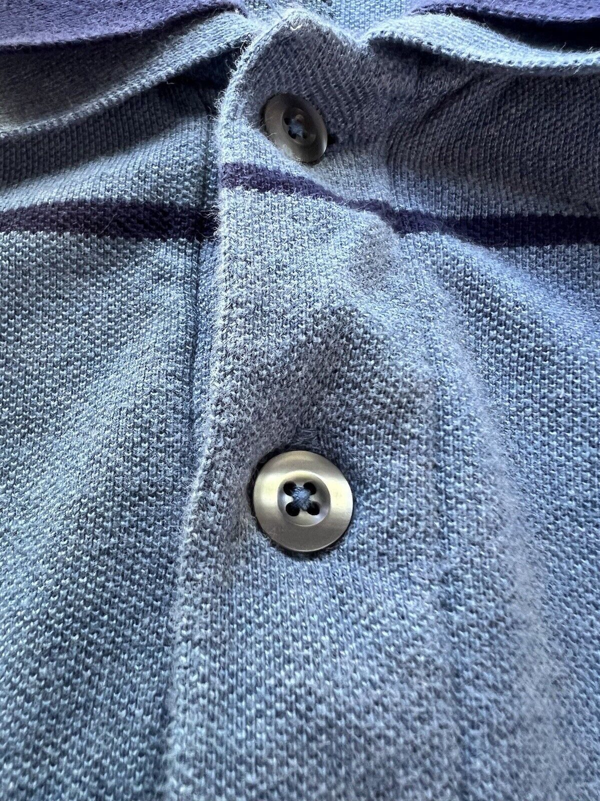 Y2K Izod Rugby Polo Mens L Striped Retro Varsity Long Sleeve Striped Blue Jeans - thriftgoblin