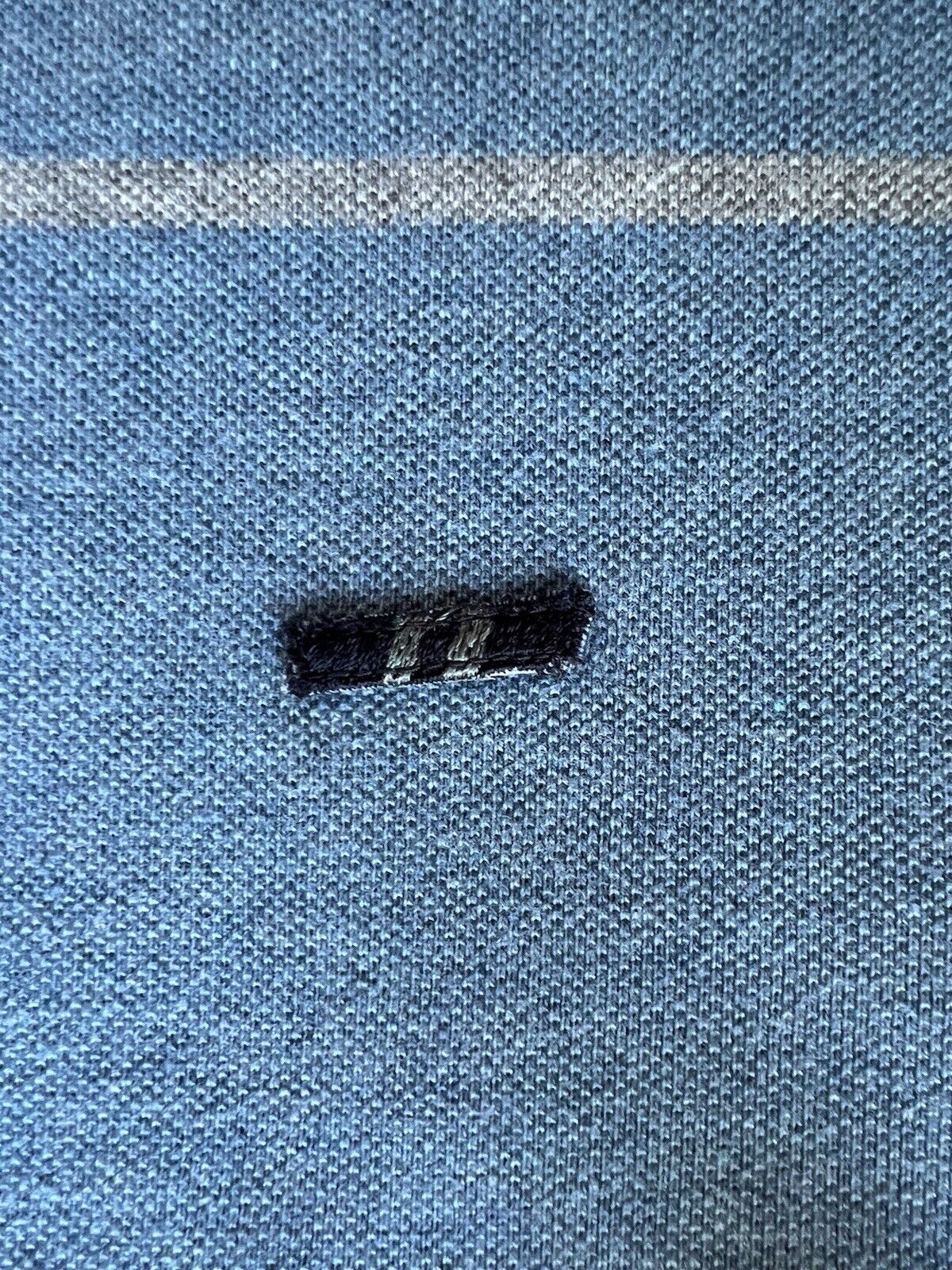 Y2K Izod Rugby Polo Mens L Striped Retro Varsity Long Sleeve Striped Blue Jeans - thriftgoblin
