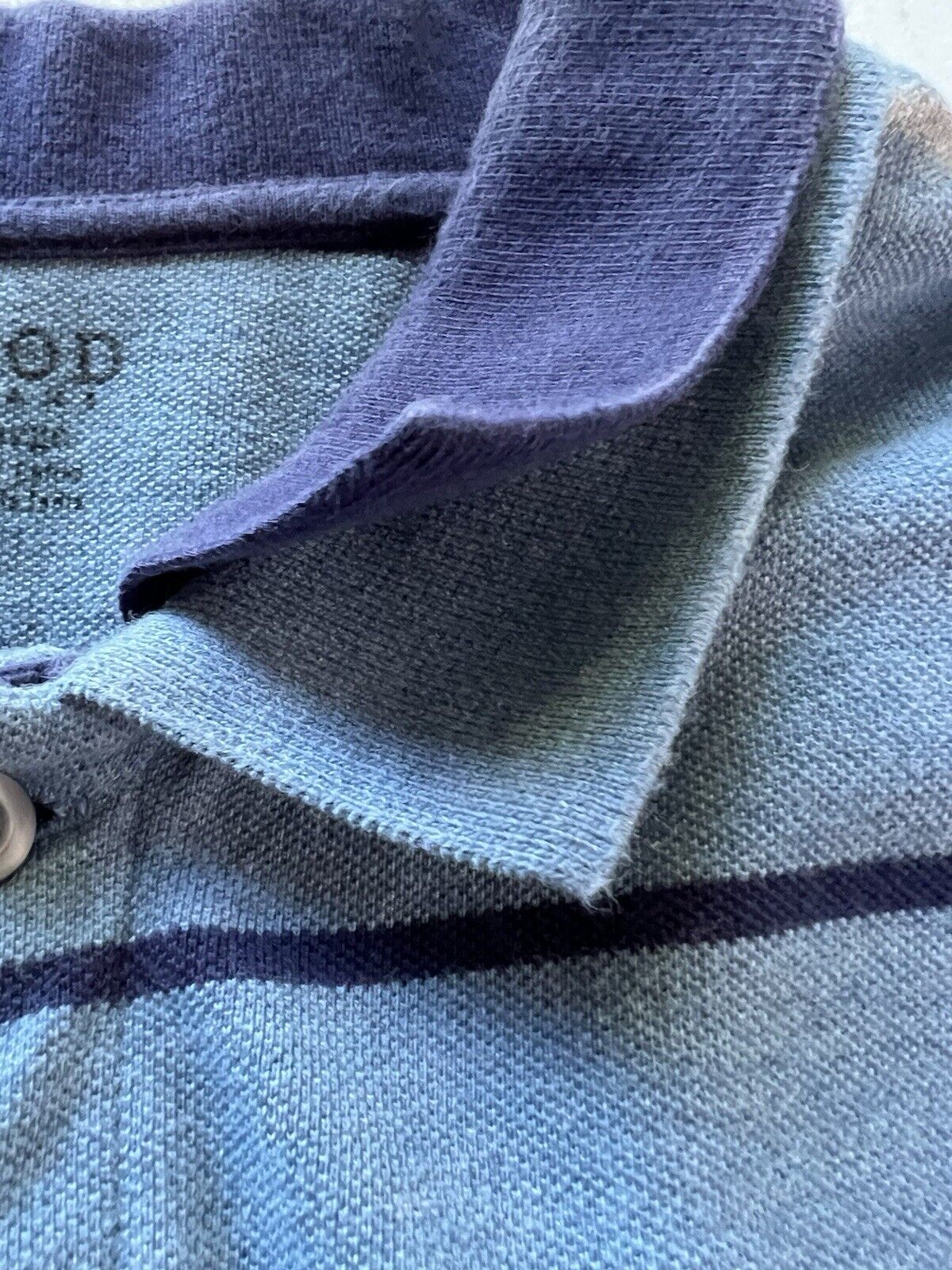 Y2K Izod Rugby Polo Mens L Striped Retro Varsity Long Sleeve Striped Blue Jeans - thriftgoblin