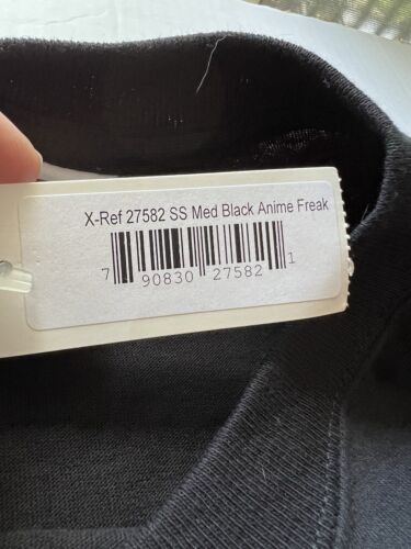 Y2K NEW Anime Freak 2003 Fashion Victim Mens M Faded Spell Out T-Shirt Black - thriftgoblin