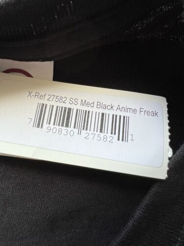 Y2K NEW Anime Freak 2003 Fashion Victim Mens M Faded Spell Out T-Shirt Black - thriftgoblin