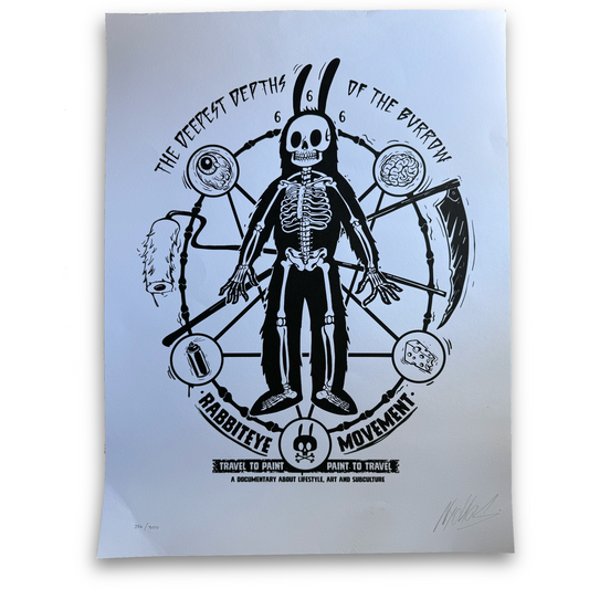 Nychos Rabbit Eye Movement Deepest Depths Burrow Signed Print 256/300 18x24