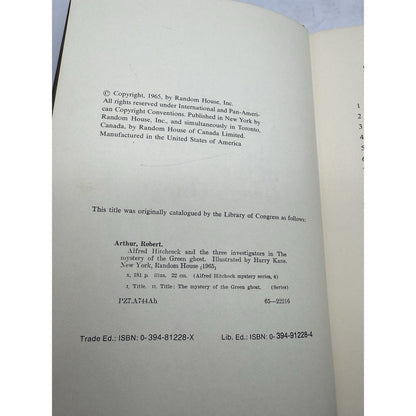 The Mystery of the Green Ghost 1965 Alfred Hitchcock 3 Investigators HC Vintage