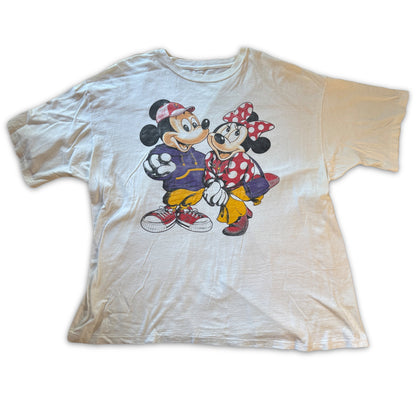 Vintage Mickey and Minnie Streetwear Graphic Tee White