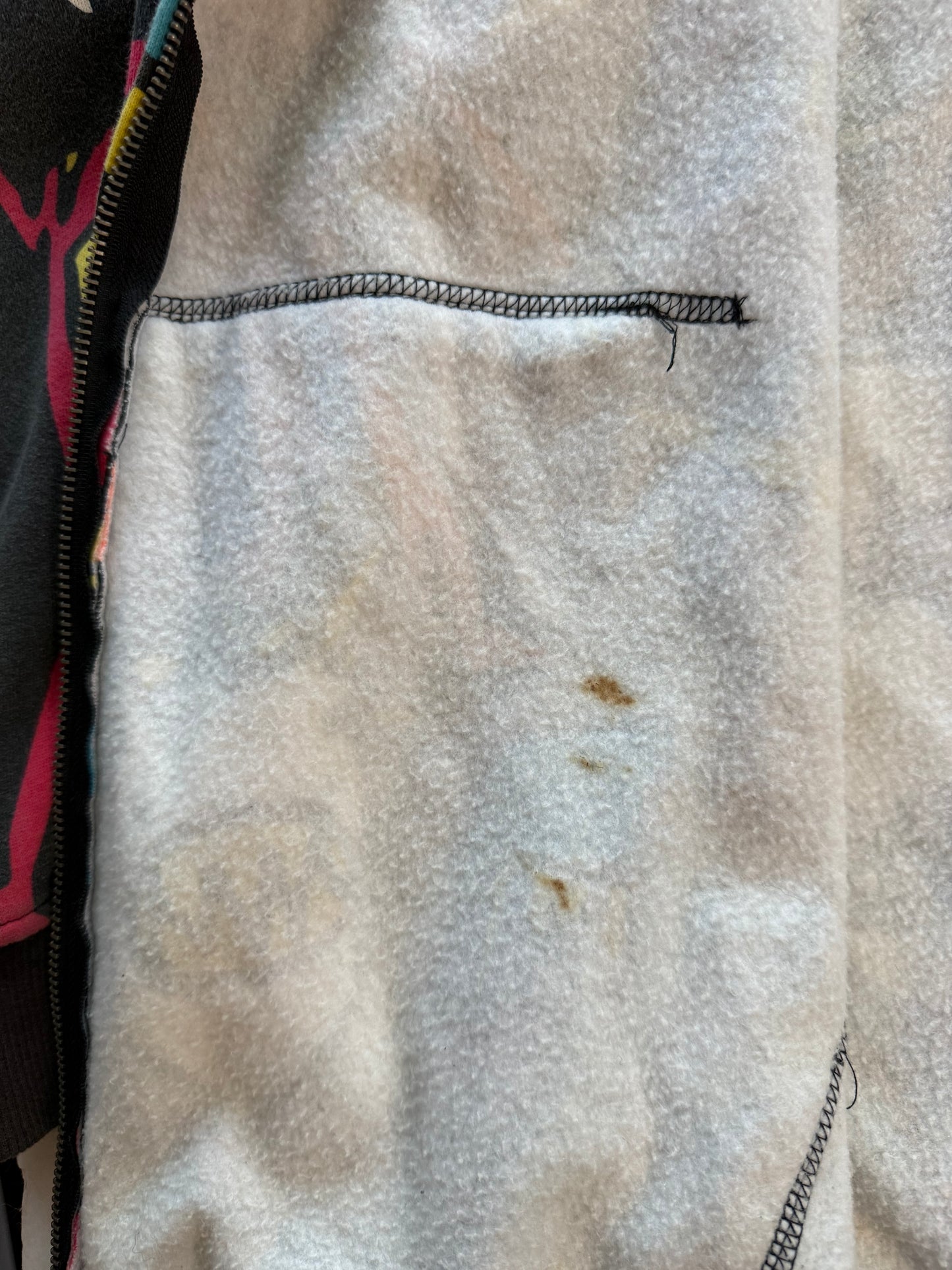 Volcom Big Monster Basic Zip Hoodie All Over Print Sherpa Lined XXL Skate Y2K