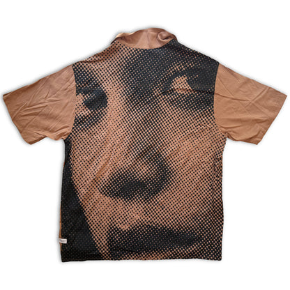 The Hundreds Face Woven Camp Shirt Brass Brown Mens XL NWT Paneled Back