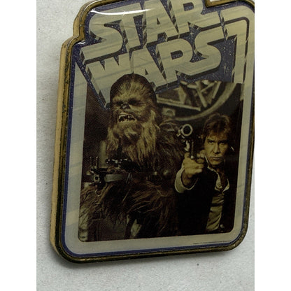 Disney Parks Star Wars Han Solo Chewbacca Trading Pin 2015 Retro Vintage Logo
