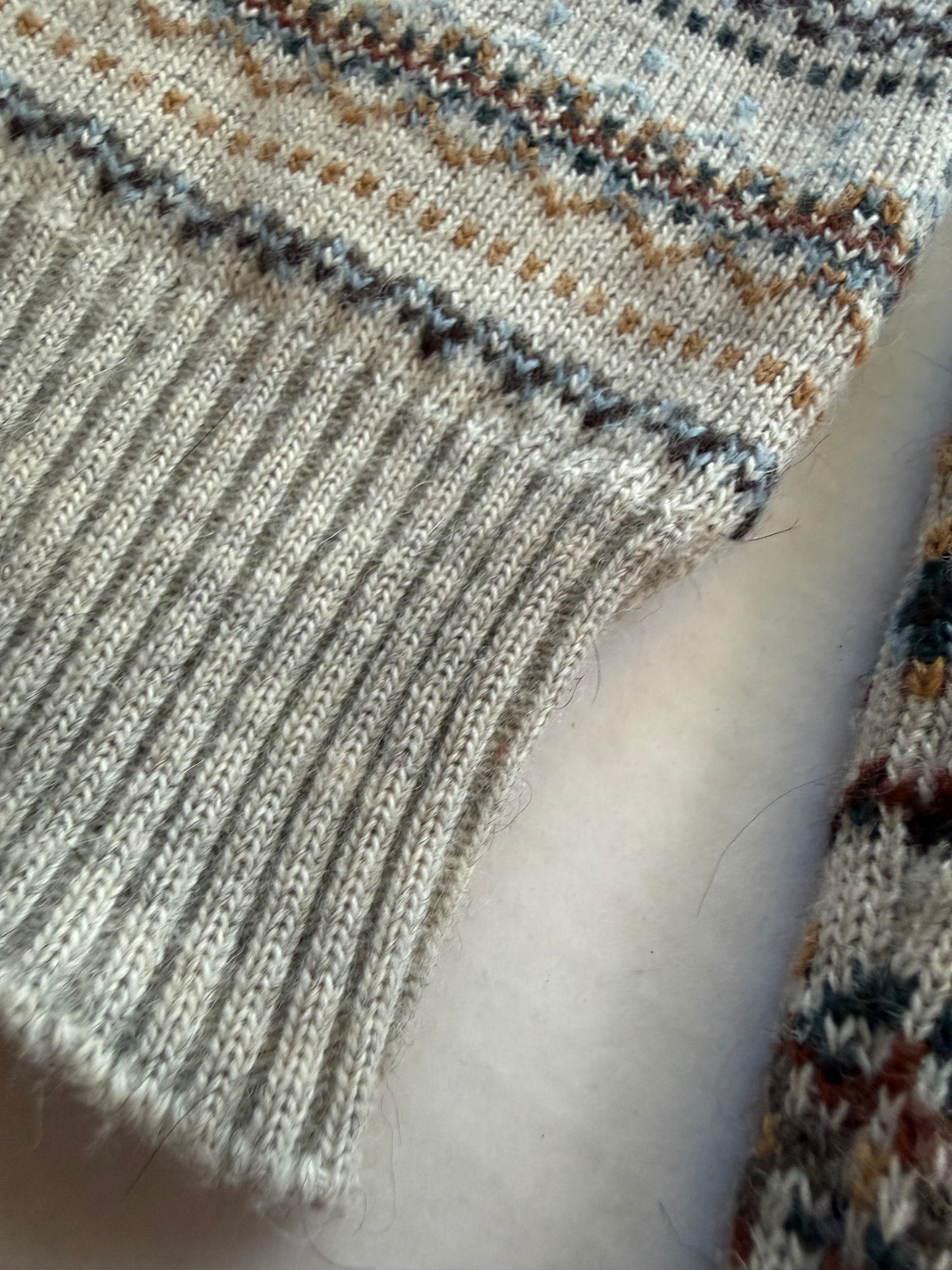 Vintage Lacoste Fair Isle Knit Sweater Made in France Size 6 Croc Embroidered