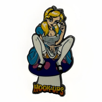 Hook-Ups Skateboard Enamel Pin Jeremy Klein Alice in Wonderland Enamel Adult