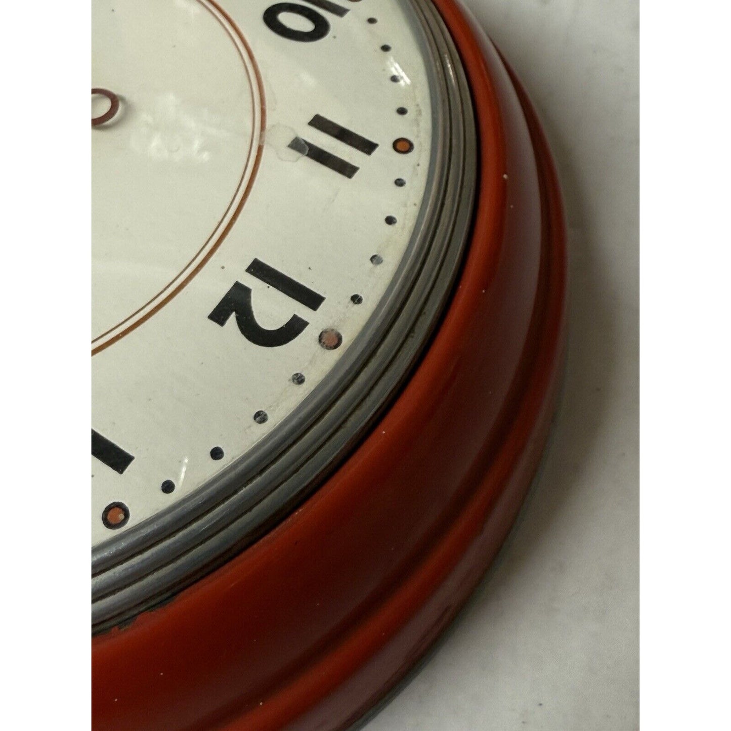 VTG 7" Westclox S8 Electric Red, Retro Class Trim Kitchen Wall Clock, Read Notes