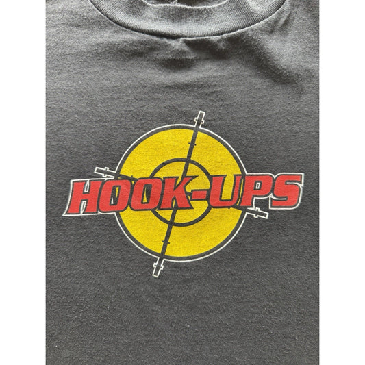Vintage Hook-Ups Target Logo Black T-Shirt Size S 100% Cotton Skate Streetwear