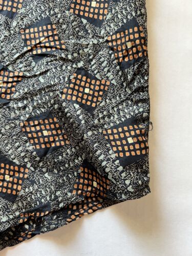 Vintage SUMMA Silk Shirt Men's Size M Geometric Brown Orange 100% Thin Sheer