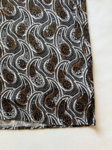 Tasso Elba Island Silk Blend Shirt Mens XL Paisley NWT Brown White Short Sleeve