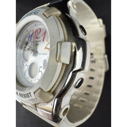 Casio Baby-G BGA-116 White Rainbow Dial Shock Resistant Quartz Watch Read Cute