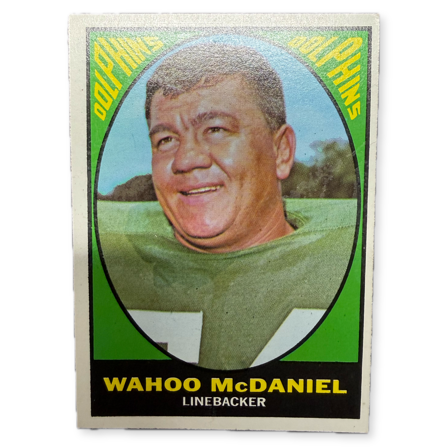 1967 Topps Wahoo McDaniel 82 Miami Dolphins Linebacker Vintage Card - thriftgoblinTrading Card