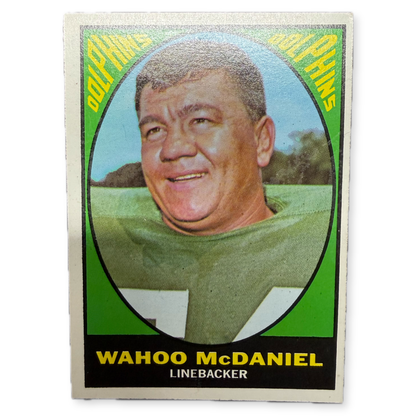 1967 Topps Wahoo McDaniel 82 Miami Dolphins Linebacker Vintage Card - thriftgoblinTrading Card