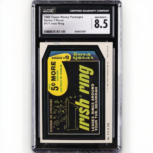 1980 TOPPS WACKY PACKAGES SERIES 3 RERUN 171 IRISH RING CGC 8.5 - thriftgoblin