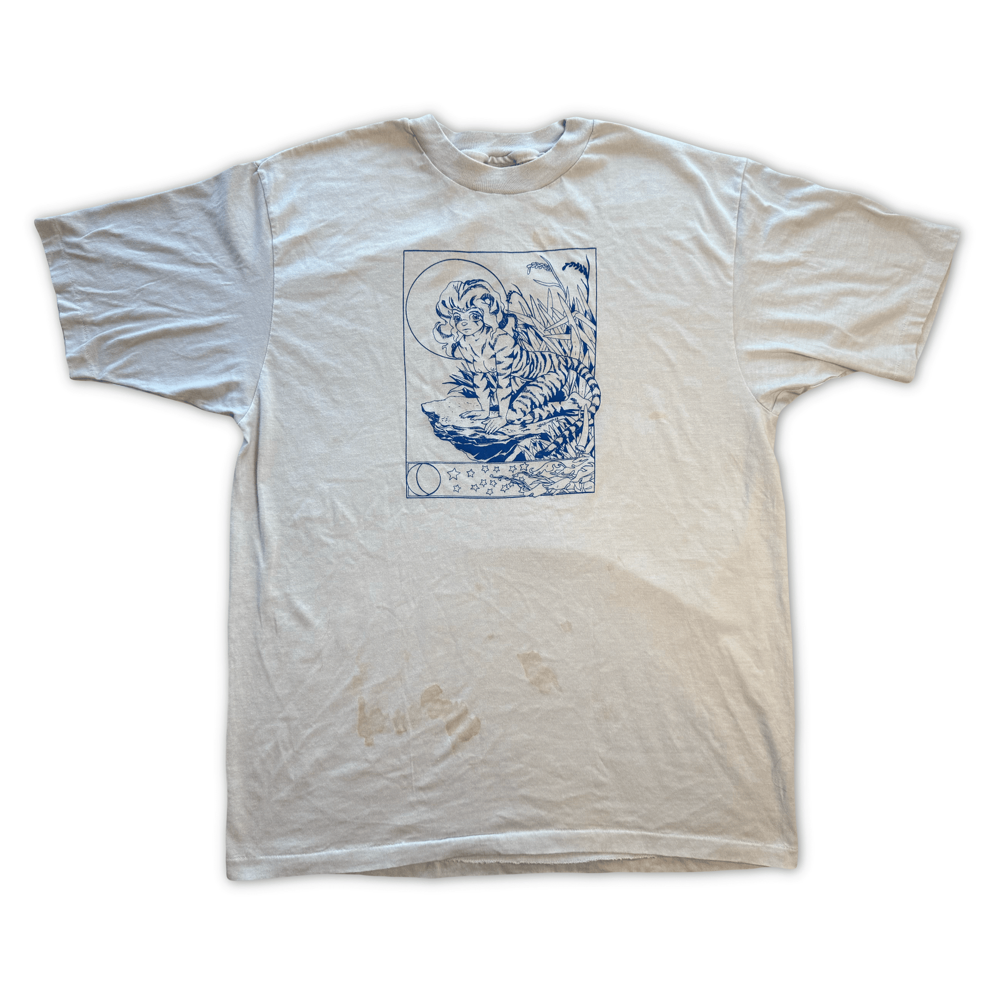 1988 Single Stitch Neko Tigress Spirit Halo Art Tee Deadstock Never Worn XL - thriftgoblinTee