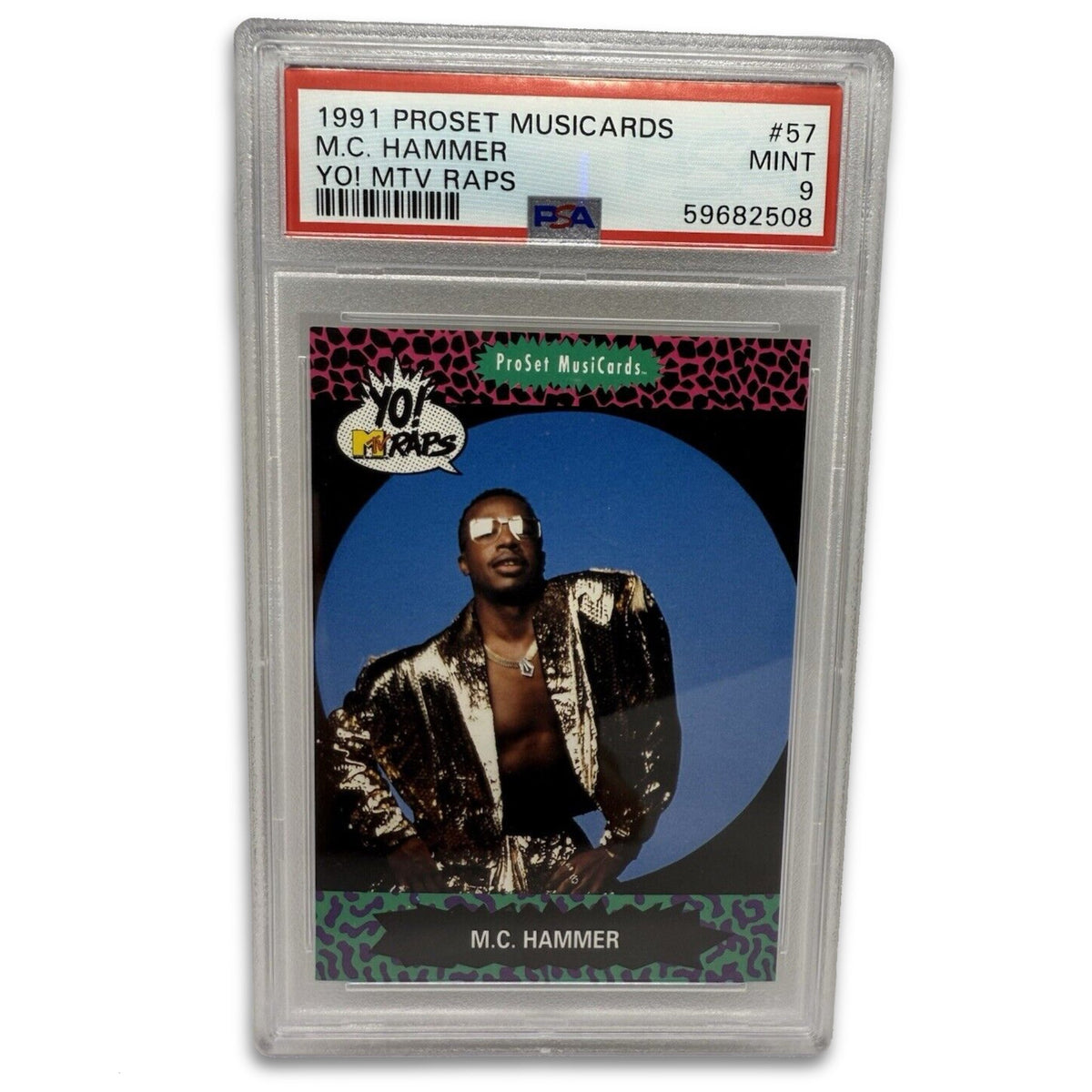 1991 Pro Set Yo! MTV Raps MC Hammer #57 Musicards PSA 9 Mint - Trading Card