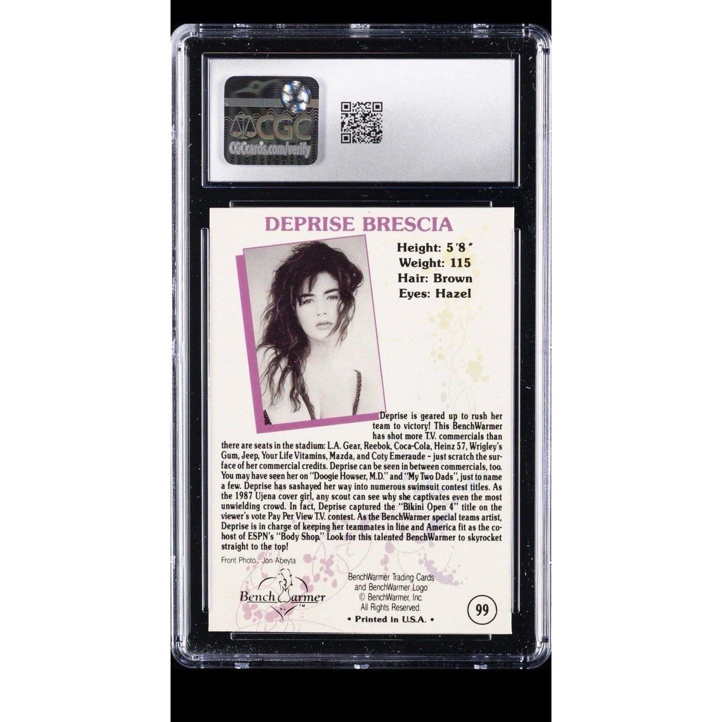 1992 BENCH WARMER SERIES 1 99 DEPRISE BRESCIA CGC 7 - thriftgoblin