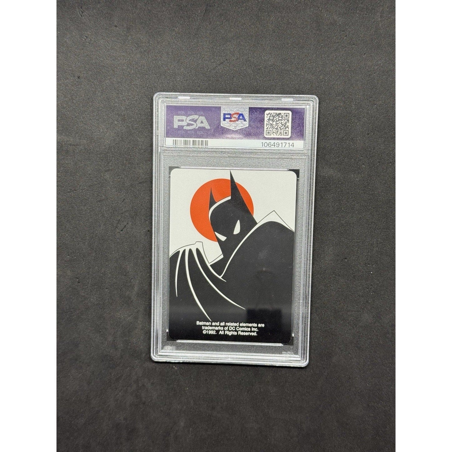 1992 DC Comics Playing Card Catwoman Queen of Clubs PSA 9 Mint Batman TAS Era - thriftgoblin