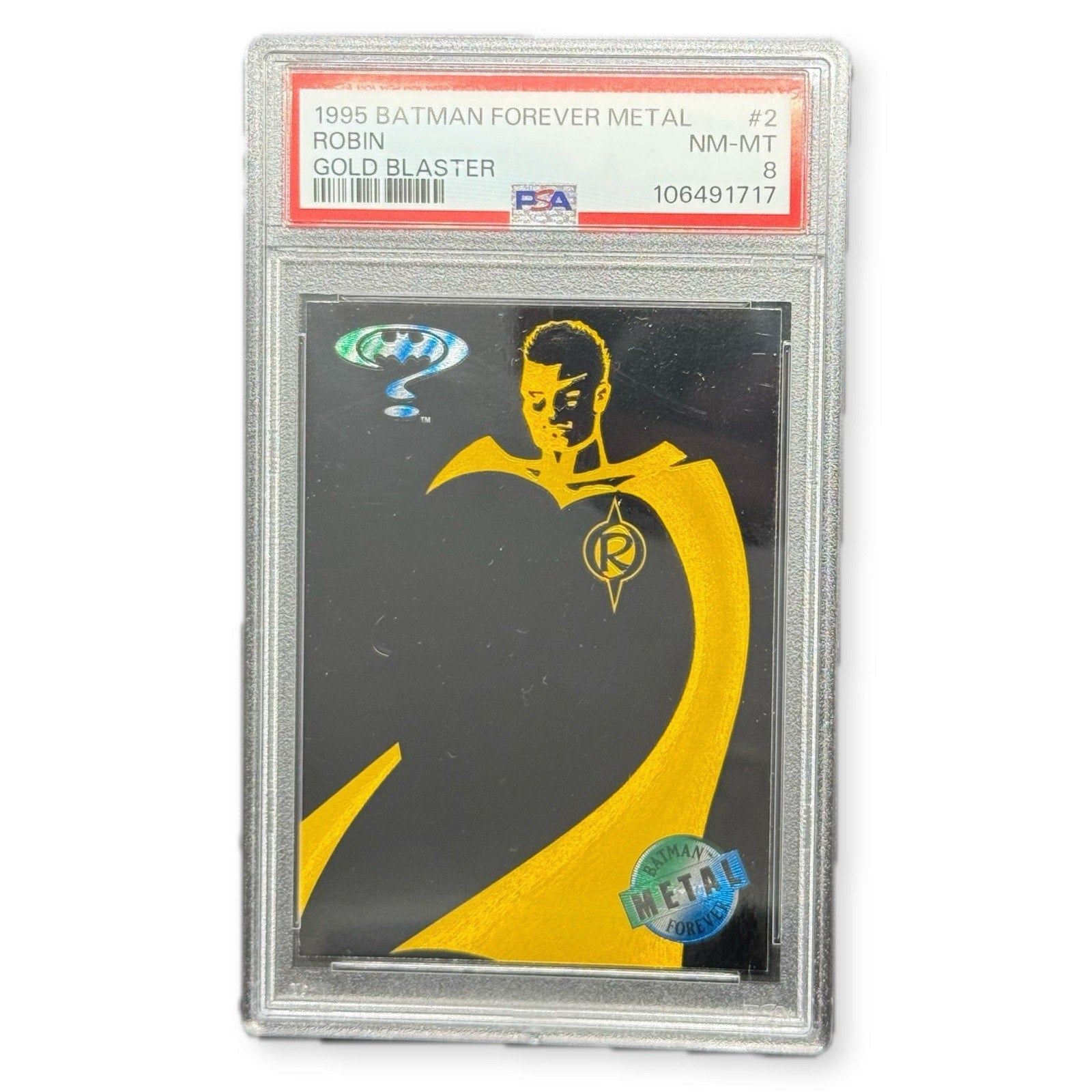 1995 Batman Forever Metal Gold Blaster Robin 2 of 10 PSA 8 NM-MT Fleer DC - thriftgoblin