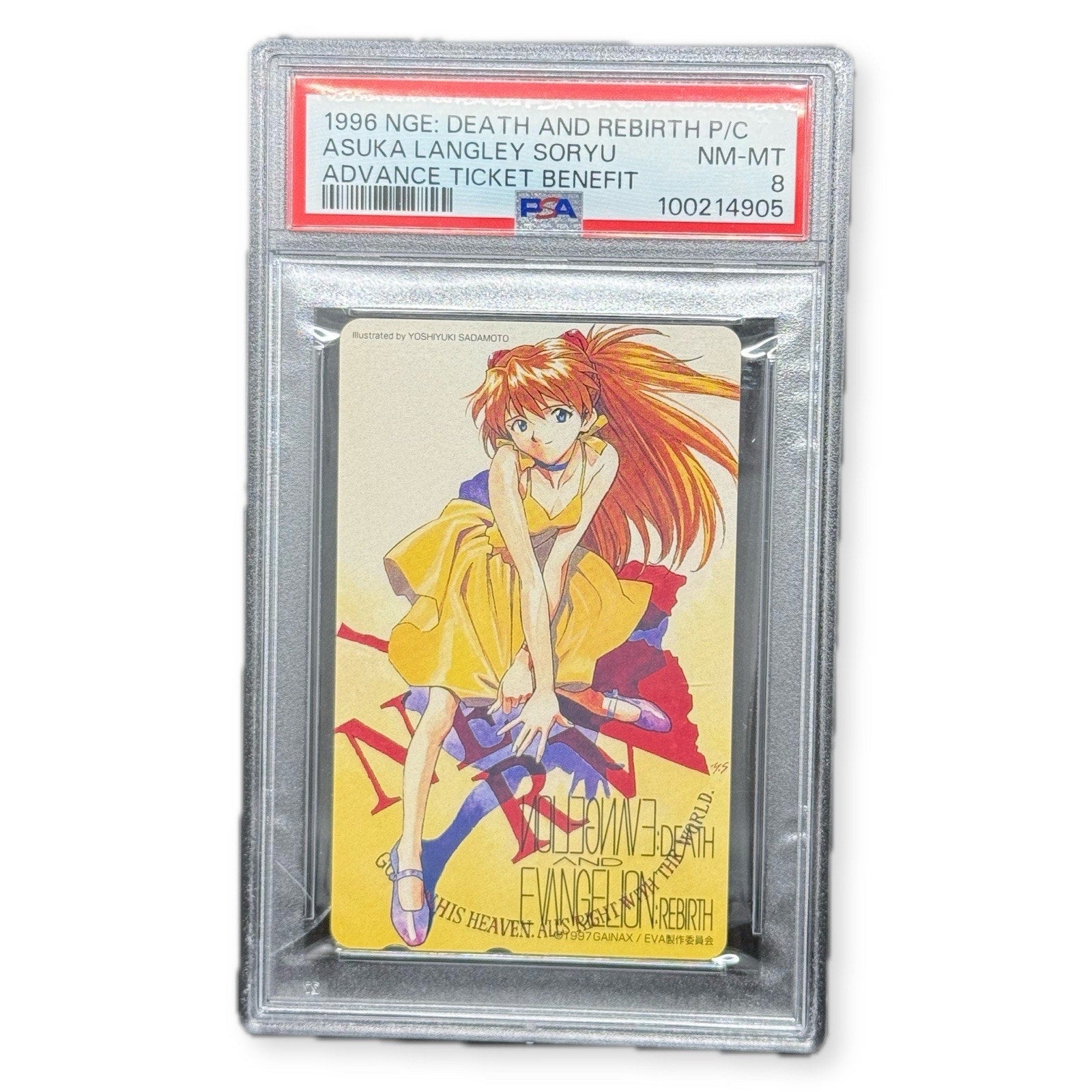 1996 NGE Death and Rebirth Advance Ticket Asuka Langley Telephone Card PSA 8 - thriftgoblin