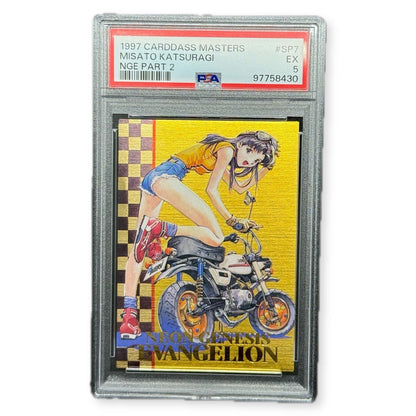 1997 Carddass Masters NGE Part 2 Misato Katsuragi SP7 Gold Foil PSA 5 EX Bandai - thriftgoblin