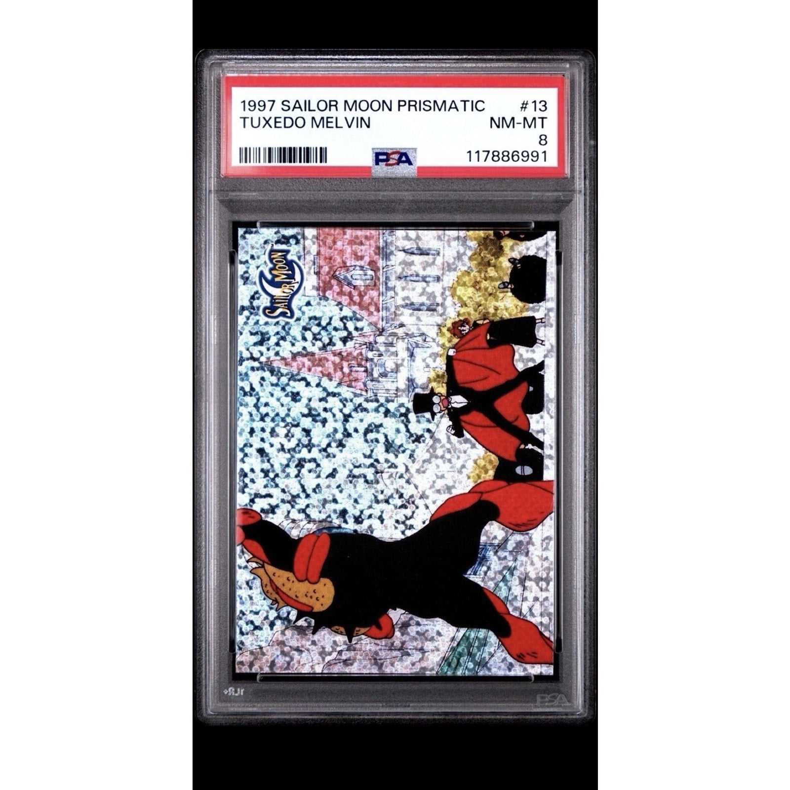 1997 Sailor Moon Prismatic Tuxedo Melvin 13 PSA 8 retro anime card - thriftgoblin