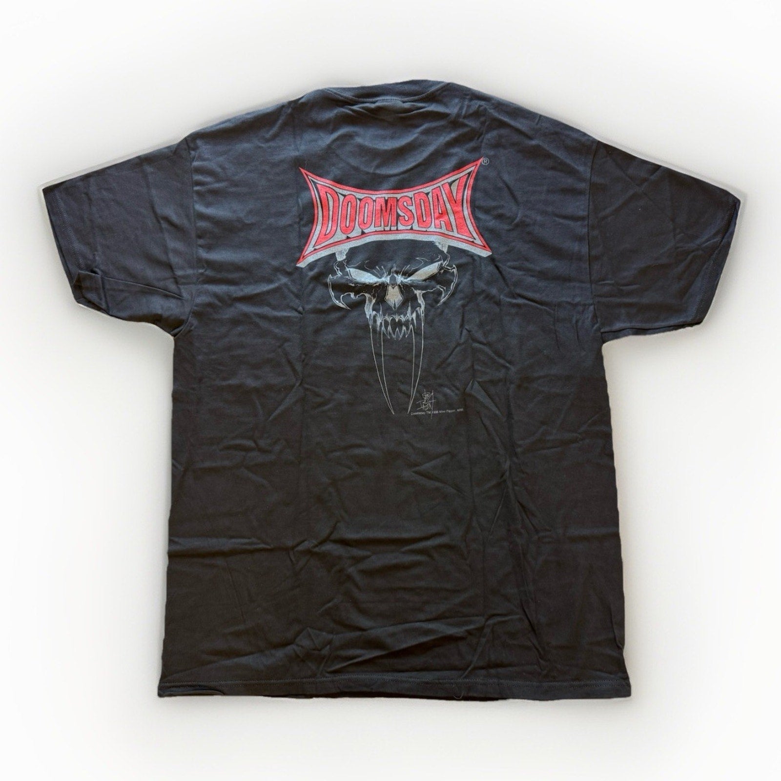 1998 Doomsday Shirt XL Mike Flippin Evil Ernie Metal Chaos Comics Promo Tee - thriftgoblin
