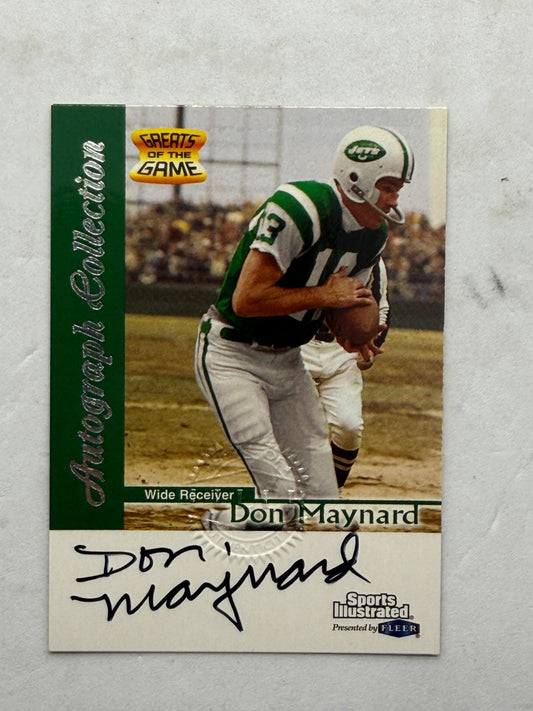1999 Sports Illustrated Greats of the Game Don Maynard Autograph Jets Fleer - thriftgoblinTrading Card