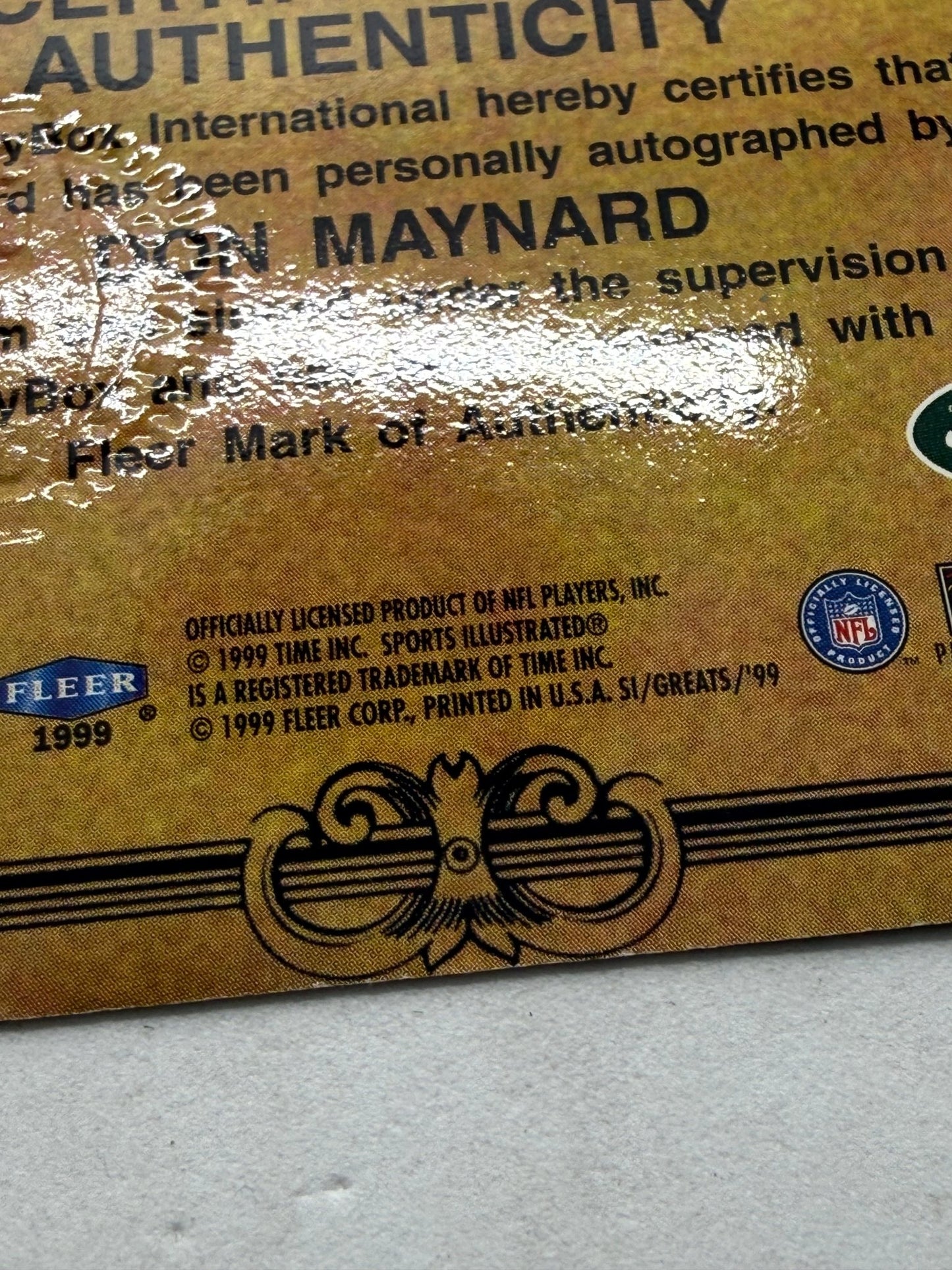 1999 Sports Illustrated Greats of the Game Don Maynard Autograph Jets Fleer - thriftgoblinTrading Card